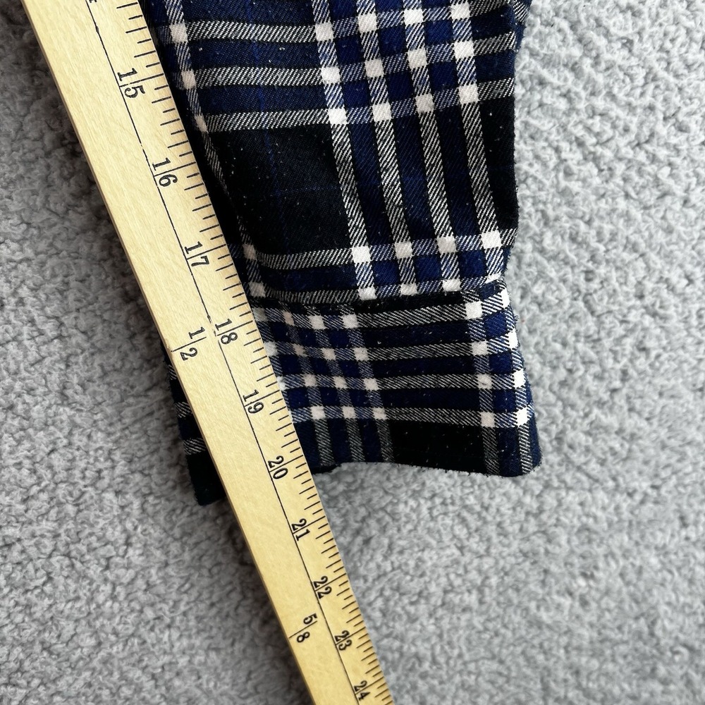 U & Shark Mens Shirt Yachting Royal Flannel Long Sleeve Size 40/Large Plaid - Picture 7 of 11